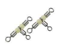 PATIKIL 3 Way Swivel 1.3x0.7 Inch, 10 Pack Cross Line T Turn Rolling Terminal Tackle with Luminous Beads for Catfish Surf Rig, Black