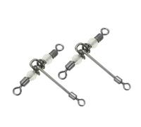 PATIKIL 3 Way Swivel 17lbs, 20 Pack Cross Line T Turn Rolling Terminal Tackle with Luminous Beads for Catfish Surf Rig, Black