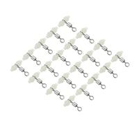PATIKIL 3 Way Swivel, 50 Pack Cross Line T Turn Rolling Terminal with Luminous Beads 16mm Length for Catfish Surf Rig, White