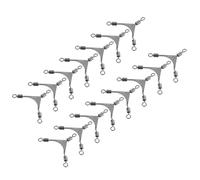 PATIKIL 3 Way Swivel Fishing Tackle 6# 22lb, 15Pcs Stainless Steel Cross-Line Swivels Rolling Barrel Triple Lure Connector Fishing Rigs for Saltwater Freshwater