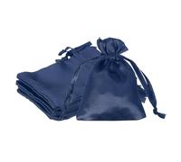 PATIKIL 3 x 4 Inch Satin Bags with Drawstring, 6 Pcs Silk Drawstring Gift Bag Wedding Favor Pouch for Jewelry Candy Christmas Party Graduation Birthday Easter, Black/Silver