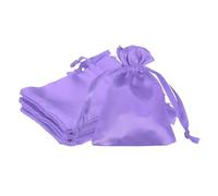 PATIKIL 3 x 4 Inch Satin Bags with Drawstring, 6 Pcs Silk Drawstring Gift Bag Wedding Favor Pouch for Jewelry Candy Christmas Party Graduation Birthday Easter, Light Purple