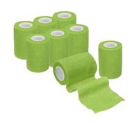 PATIKIL 3" x 5 Yard Bandage Wrap, 8Pcs Breathable Self Adhesive Elastic Bandage Wrap Roll Athletic Cohesive Tape for Wrists Knees Ankles Thighs Feet Sports Sprains Swelling, Grass Green