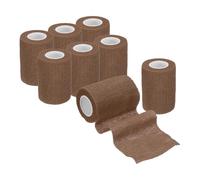 PATIKIL 3" x 5 Yard Bandage Wrap, 8Pcs Breathable Self Adhesive Elastic Bandage Wrap Roll Athletic Cohesive Tape for Wrists Knees Ankles Thighs Feet Sports Sprains Swelling, Brown