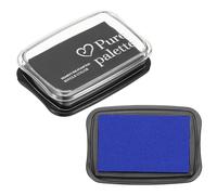 PATIKIL 3"x2" Large Stamp Pad, 2Pcs Washable Craft Ink Pad for Rubber Stamp Card Making Stamping Scrapbook Fingerprint Handprint, Dark Blue/Black