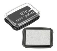 PATIKIL 3"x2" Large Stamp Pad, 2Pcs Washable Craft Ink Pad for Rubber Stamp Card Making Stamping Scrapbook Fingerprint Handprint, Silver/Black