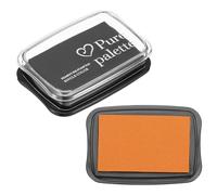 PATIKIL 3"x2" Large Stamp Pad, 2Pcs Washable Craft Ink Pad for Rubber Stamp Card Making Stamping Scrapbook Fingerprint Handprint, Orange/Black