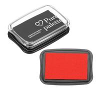 PATIKIL 3"x2" Large Stamp Pad, 2Pcs Washable Craft Ink Pad for Rubber Stamp Card Making Stamping Scrapbook Fingerprint Handprint, Red/Black