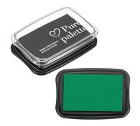 PATIKIL 3"x2" Large Stamp Pad, 2Pcs Washable Craft Ink Pad for Rubber Stamp Card Making Stamping Scrapbook Fingerprint Handprint, Dark Green/Black
