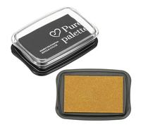 PATIKIL 3"x2" Large Stamp Pad, 2Pcs Washable Craft Ink Pad for Rubber Stamp Card Making Stamping Scrapbook Fingerprint Handprint, Golden/Black