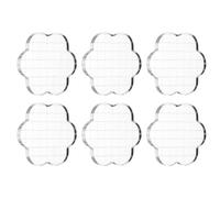 PATIKIL 3"x3" Acrylic Stamp Block, 6Pcs Clear Stamping Block with Grid Lines Decorative Mounting Blocks Wave for Scrapbooking DIY Crafts Card Making
