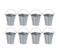 PATIKIL 3"x3" Small Metal Buckets with Handle, 8 Pcs Mini Galvanized Bucket Colorful Easter Buckets for Crafts Party Favors Decoration, Silver Tone