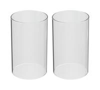 PATIKIL 3"x4" Open Ended Glass Candle Holders, 2Pcs High Borosilicate Glass Chimney Clear Glass Cylinder Candleholder for Candles Table Centerpiece