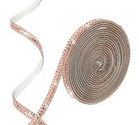 PATIKIL 3 Yards x 0.3 Inch Rhinestone Ribbon, Self Adhesive Rhinestone Strips Bling Crystal Diamond Stickers Tape Glitter Wrap Roll for DIY Art Craft Car Decor, Style 3, Champagne Color