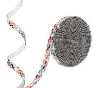 PATIKIL 3 Yards x 0.4 Inch Rhinestone Ribbon, Self Adhesive Rhinestone Strips Bling Crystal Diamond Stickers Tape Glitter Wrap Roll for DIY Art Craft Car Decor, Style 5, Multicolored