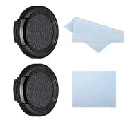 PATIKIL 30.5mm Lens Cap, 2 Pack Sides Pinch Snap Camera Lens Cover for Front Lens with Cloth, Suitable for 30.5mm Thread Universal DSLR Lenses, Black for Nikon, for Fujifilm, for Pentax