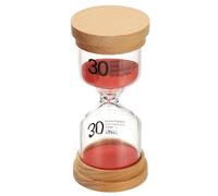 PATIKIL 30 Minute Sand Timer, Wooden Sand Watch High Borosilicate Glass Sandglass Sand Clock for Games, Classroom, Kitchen, Office, Home Decoration, Red