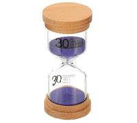 PATIKIL 30 Minute Sand Timer, Wooden Sand Watch High Borosilicate Glass Sandglass Sand Clock for Games, Classroom, Kitchen, Office, Home Decoration, Purple