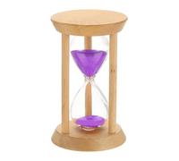 PATIKIL 30 Minutes Sand Timer, 1 Pcs Wooden Sand Watch High Glass Sandglass Timer for Living Room Home Office Restaurant Decoration, Purple