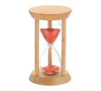 PATIKIL 30 Minutes Sand Timer, 1 Pcs Wooden Sand Watch High Glass Sandglass Timer for Living Room Home Office Restaurant Decoration, Red