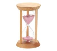 PATIKIL 30 Minutes Sand Timer, 1 Pcs Wooden Sand Watch High Glass Sandglass Timer for Living Room Home Office Restaurant Decoration, Pink