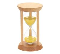 PATIKIL 30 Minutes Sand Timer, 1 Pcs Wooden Sand Watch High Glass Sandglass Timer for Living Room Home Office Restaurant Decoration, Yellow