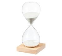 PATIKIL 30 Minutes Sand Timer, Sand Watch with Wood Base Hour Glass Sandglass Timer Clock for Living Room Home Office Restaurant Decoration, White