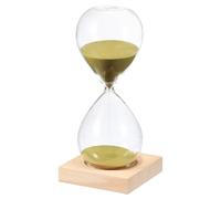 PATIKIL 30 Minutes Sand Timer, Sand Watch with Wood Base Hour Glass Sandglass Timer Clock for Living Room Home Office Restaurant Decoration, Gold