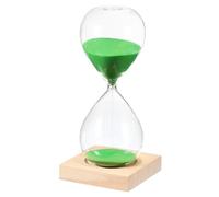 PATIKIL 30 Minutes Sand Timer, Sand Watch with Wood Base Hour Glass Sandglass Timer Clock for Living Room Home Office Restaurant Decoration, Green