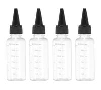 PATIKIL 30 Ml/1 oz Plastic Squeeze Bottles with Black Top Cap, 4 Pcs Graduated Round Dispensing Bottle Empty Pointed Bottle for Liquids, Crafts, Oils, Condiments, Transparent