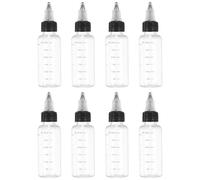 PATIKIL 30 Ml/1 oz Plastic Squeeze Bottles with Black Twist Cap, 8 Pcs Graduated Round Dispensing Bottle Empty Pointed Bottle for Liquids, Crafts, Oils, Condiments, Transparent