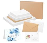 PATIKIL 30 Pack 5x7 Inch Foldable Watercolor Cards with Envelopes, 30 Pack Postcards, 140lb/300 GSM Pure Cotton Paper for Art Painting Creative Thank Note