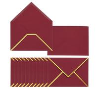 PATIKIL 30 Pack A7 Envelopes, 5x7 Card V Flap Envelope Valentine Envelopes with Gold Border for Office Wedding Card Invitations Graduation Party Gift, Burgundy