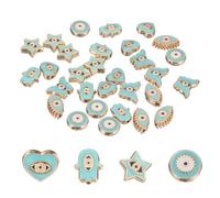 PATIKIL 30 Pcs Evil Eye Beads Bulk Colorful Alloy Enamel Loose Spacer Charm Beads for DIY Bracelet Earrings Necklace Crafts Jewelry Making, Sky Blue