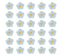 PATIKIL 30 Pcs Flower Iron on Patches, Embroidered Sew on Applique Repair Patch for Backpacks Clothing Shoes Hats DIY, Light Blue