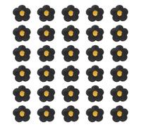 PATIKIL 30 Pcs Flower Iron on Patches, Embroidered Sew on Applique Repair Patch for Backpacks Clothing Shoes Hats DIY, Black