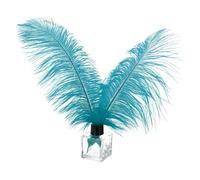 PATIKIL 30 Pcs Natural Ostrich Feathers Bulk 12-14 Inch/ 30-35 cm Large Ostrich Feathers for Crafts Home Decoration Wedding Party Vase Decor (Blue Green)