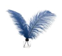 PATIKIL 30 Pcs Natural Ostrich Feathers Bulk 14-16 Inch/ 35-40 cm Large Ostrich Feathers for Crafts Home Decoration Wedding Party Vase Decor(Navy Blue)