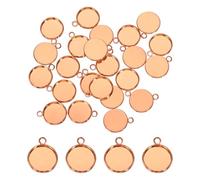 PATIKIL 30 Pcs Pendant Trays for Jewelry Making, 12mm Blank Pendants Iron Single-hanging Bezel Settings Flat Base for Necklace Bracelet Charm, Rose Gold Tone
