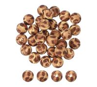 PATIKIL 30 Pcs Silicone Beads, 15mm Round Leopard Beads for Beaded Keychain Making DIY Crafts Bracelets Beadable Pen Jewelry Making Supplies, Long Yellow Hair Leopard