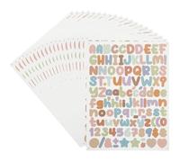 PATIKIL 30 Sheets Letter Stickers, 3360Pcs 1/2 Inch Small Vinyl Letter Number Stickers for Mailbox Poster Board Scrapbooking Bottle Classroom Decor, Morandi