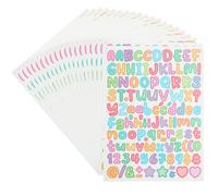 PATIKIL 30 Sheets Letter Stickers, 3360Pcs 1/2 Inch Small Vinyl Letter Number Stickers for Mailbox Poster Board Scrapbooking Bottle Classroom Decor, Colored Edge
