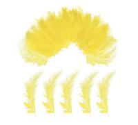 PATIKIL 300 Pack Fluffy Turkey Marabou Feathers,4-6 Inches Yellow Natural Turkey Feathers for Crafting Dream Catcher Fringe Trim Fly Tying Party Decorations