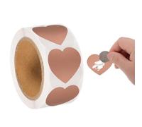 PATIKIL 300 Pcs/ 1 Roll Heart Scratch Off Stickers Label 1 Inch Self-Adhesive Heart-Shaped Labels for DIY Scraping Award Festival Party Wedding, Rose Gold
