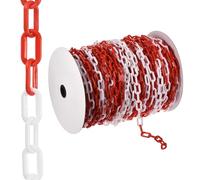 PATIKIL 300ft Plastic Barrier Chain, Safety Barrier Chain Plastic Chain Links Crowd Control Barrier for Fence Gate Garden Construction Driveway Elevator Parking Lot, Red White