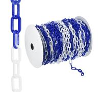 PATIKIL 300ft Plastic Barrier Chain, Safety Barrier Chain Plastic Chain Links Crowd Control Barrier for Fence Gate Garden Construction Driveway Elevator Parking Lot, Blue White