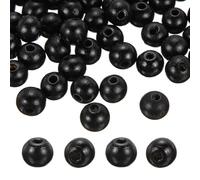 PATIKIL 300pcs 12mm Black Natural Wood Beads with 3-4mm Hole Unfinished Round Wooden Loose Spacer Balls Bulk for DIY Crafts Garland Macrame Farmhouse Decor Jewelry Making