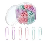PATIKIL 300pcs 2inch Paper Clip, 50mm Paper Clip Cute Metal Clips Rust-Proof Strong Durable Bulk for Office, Purple Pink Green