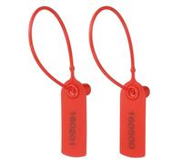 PATIKIL 300pcs Plastic Tamper Seals, Plastic Security Seals Disposable Numbered Zip Ties Safety Tags Cable Labels Self Locking for Inventory Labeling Clothes Signage Shipping, Red