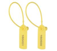 PATIKIL 300pcs Plastic Tamper Seals, Plastic Security Seals Disposable Numbered Zip Ties Safety Tags Cable Labels Self Locking for Inventory Labeling Clothes Signage Shipping, Yellow